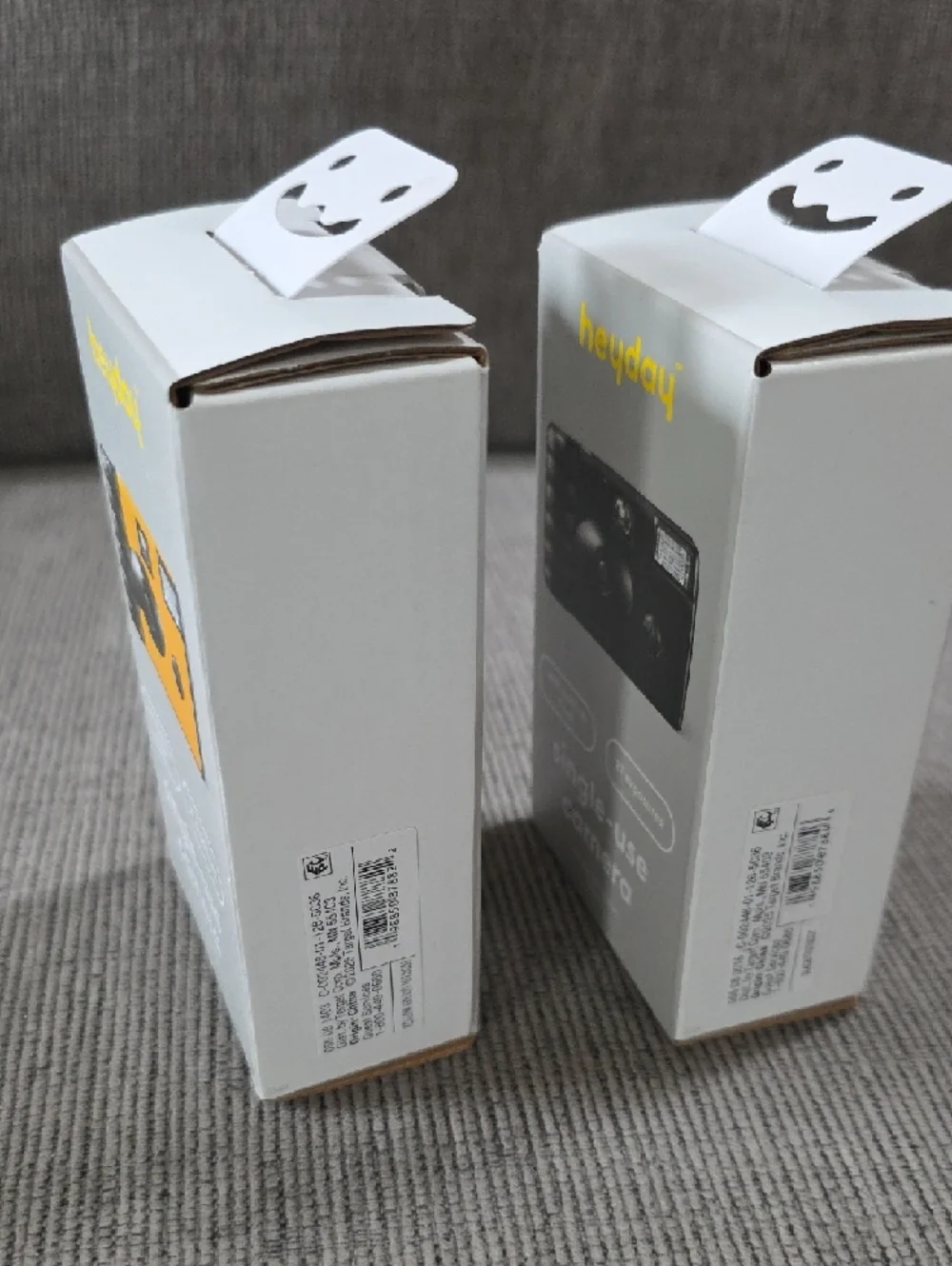 heyday Single-Use Film Camera —Two (1) Yellow and (1) Black,‎ 27 Exposures Each